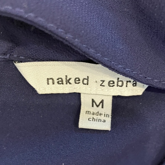 Naked Zebra  v-neck Navy Blue Mini Dress - Picture 3 of 16